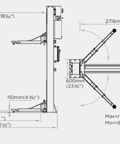 Check the dimensions of our Atlas ATP10 2 Post Car Lift to see if it is the right lift for your services.