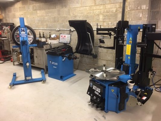 This garage was not messing around with their latest investment in Atlas tyre fitting equipment & Hofmann Megaplan wheel lifter.