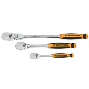 GearWrench 3Pc 90T Flex Head Ratchet Set 1/4-3/8-1/2