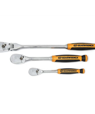 GearWrench 3Pc 90T Flex Head Ratchet Set 1/4-3/8-1/2