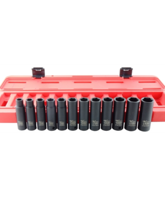 12pc Impact Deep Metric Socket Set 1/2 Drive