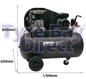 SIP Airmate TN3/100-SRB Oil Lubricated Air Compressor dimensions