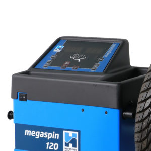 The easy to use screen on the megaspin 120 Wheel Balancer from Hofmann Megaplan.